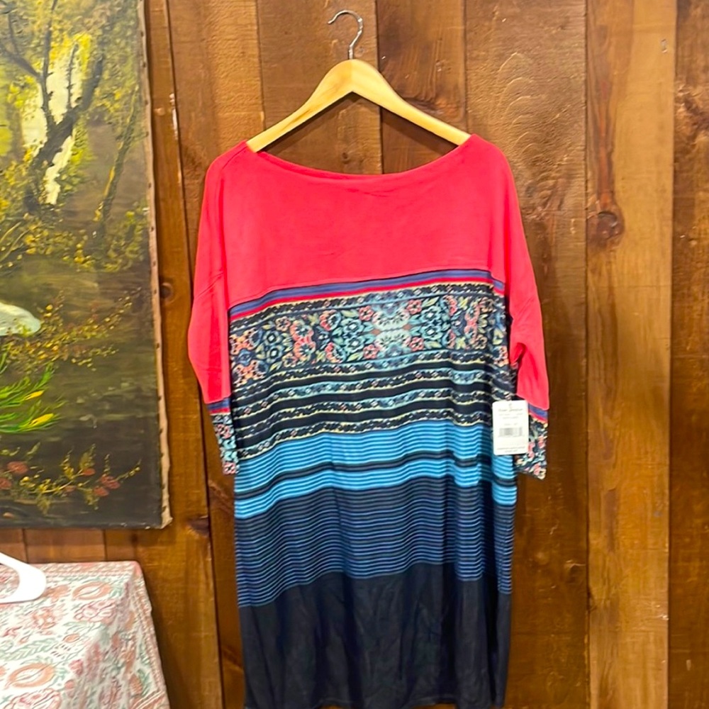 NWT Free People tribal mixed media shirt dress